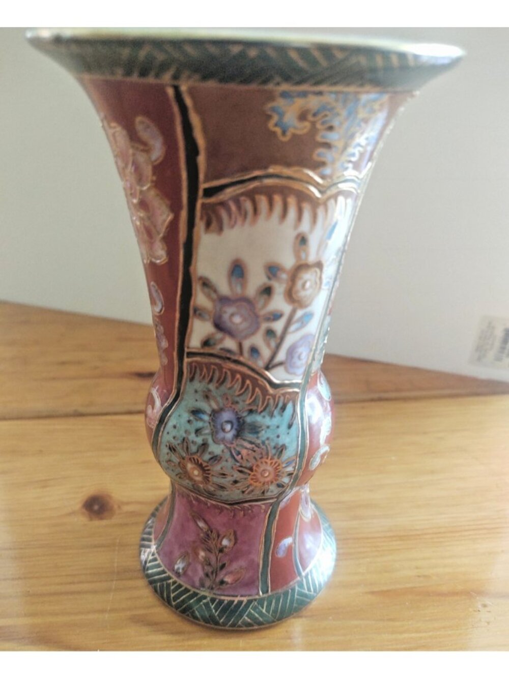 Vintage Maruni Japan hand Painted Floral Vase 6 1/4" Gold Gilded - Picture 11 of 15